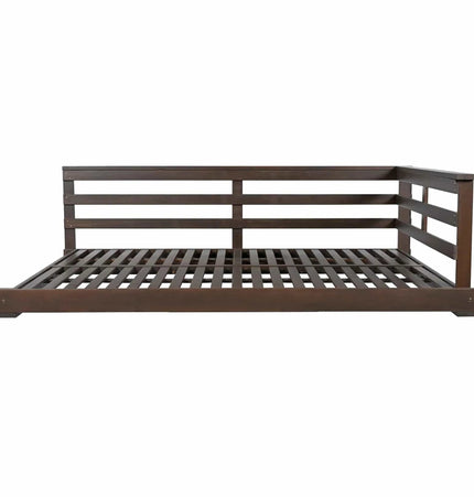 Acacia Wood Porch Swing Bed for Outdoor with Hemp Ropes - Full Size - Garden | Patioza