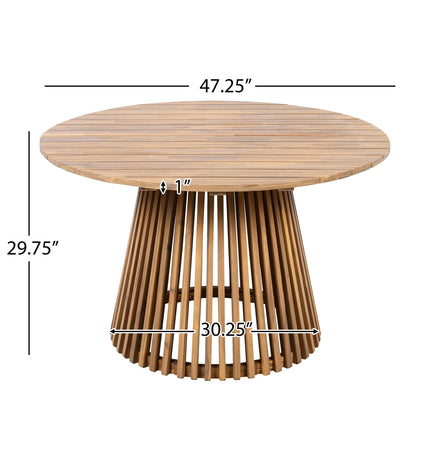 Patio Set Outdoor Acacia Wood Furniture Sets - Braided Dining Chairs & Dining Table - Patio Furniture | Patioza