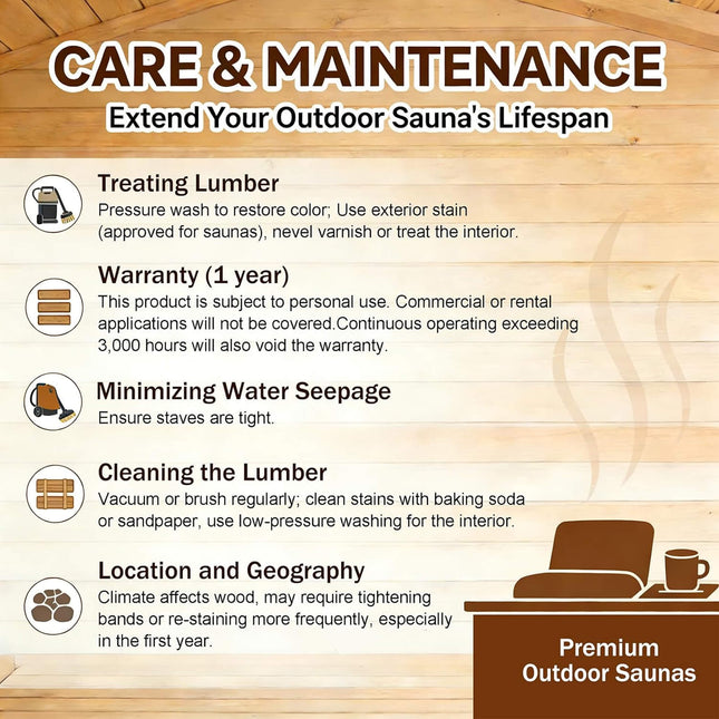 Thermora Barcelona Premium 78 - Inch 4 - Person Cedar Wood Outdoor Vertical Barrel Sauna With 6KW Heater, LED Lights And Stones (SAK74813) - Outdoor Saunas | Patioza