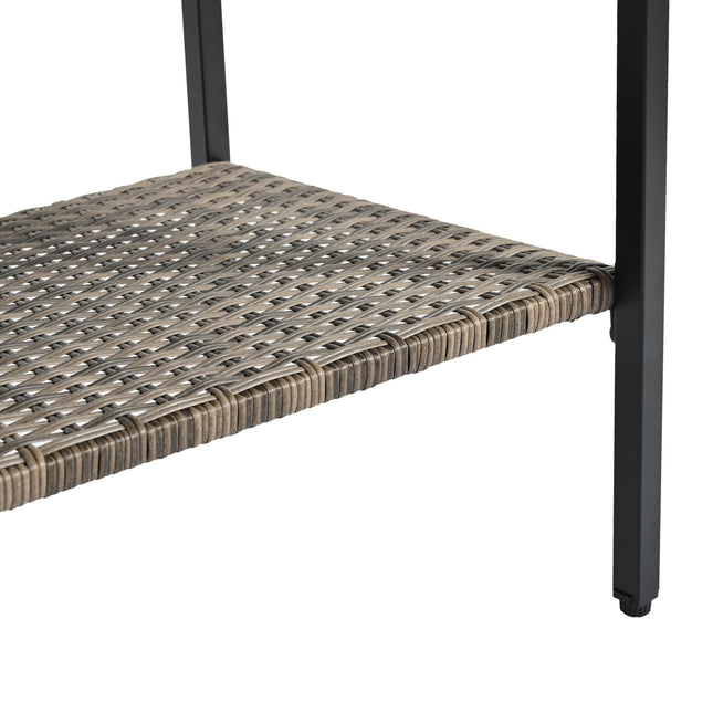 Patio Furniture, Outdoor Furniture, Seasonal PE Wicker Furniture, Four Set Wicker Furniture With Black Metal Table - Patio Furniture | Patioza