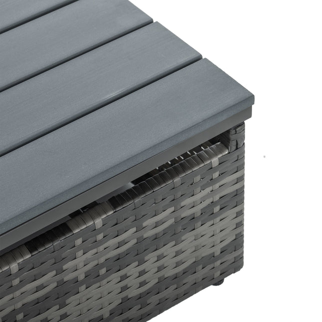 Patio Furniture, Outdoor Furniture, Seasonal PE Wicker Furniture,5 Set Wicker Furniture With Plywood Coffee Table - Patio Furniture | Patioza