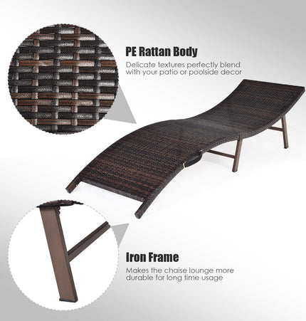 2Pcs Folding Patio Lounger Chair - Patio Furniture | Patioza