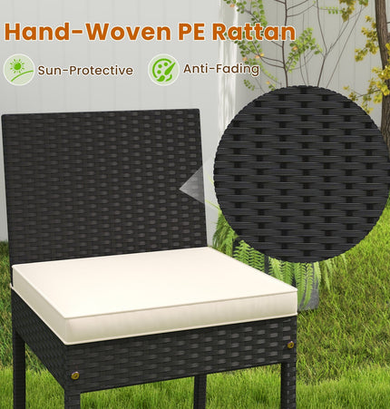 7 Pieces Patio Rattan Bar Set with Seat Cushions for Porch Yard Garden - Patio Furniture | Patioza