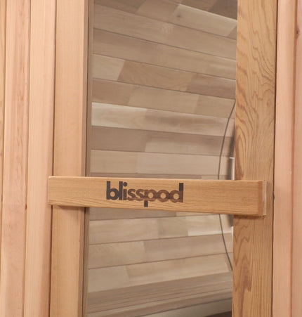Blisspod, Prague, Canadian Red Cedar Outdoor Steam Barell Sauna, 2 - 4 / 4 - 6 persons with Full Glass Back & 2 front Porch seats - Saunas | Patioza