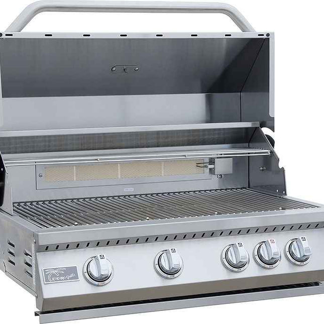 KoKoMo Outdoor Kitchen Island with Fire Feature – 7'6" x 9' - Outdoor Kitchen | Patioza