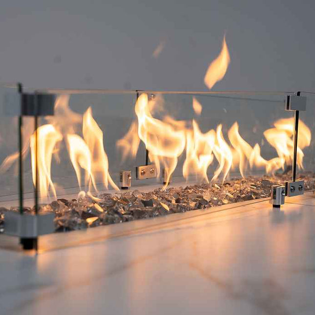 KoKoMo Outdoor Kitchen Island with Fire Feature – 7'6" x 9' - Outdoor Kitchen | Patioza