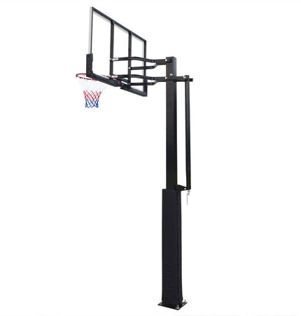 Outdoor Buried Hand-operated Height Adjustable Basketball Stand for Backyard Play - 0 | Patioza