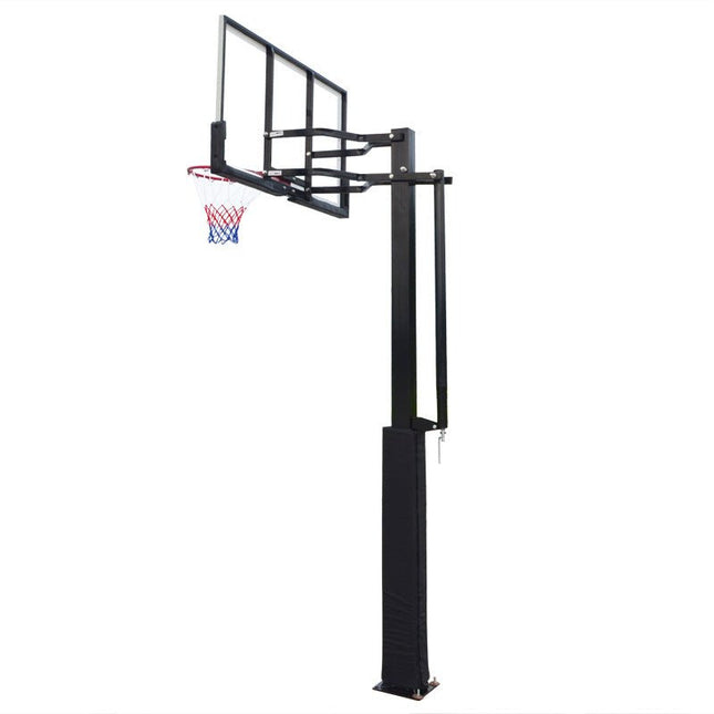 Outdoor Buried Hand-operated Height Adjustable Basketball Stand for Backyard Play - 0 | Patioza