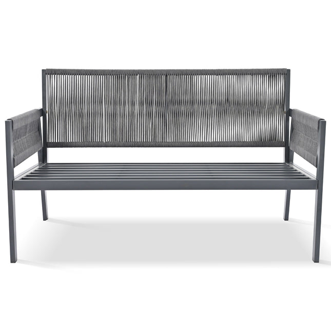 Outdoor Furniture with Tempered Glass Table Deep Seating with Thick Cushion for Backyard Porch Balcony (Grey) - Patio Furniture | Patioza