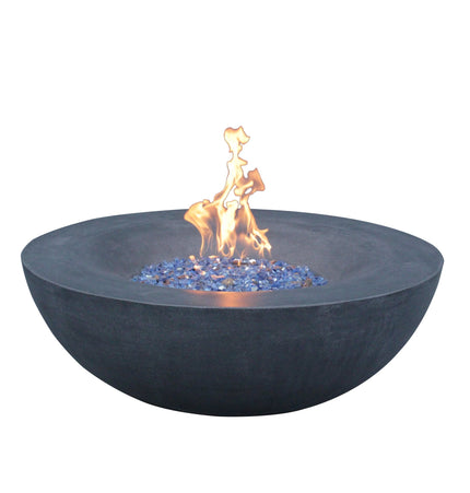 42 Inch Outdoor Concrete Propane gas Fire Pit bowl in Dark Gray color - Fire Pits | Patioza