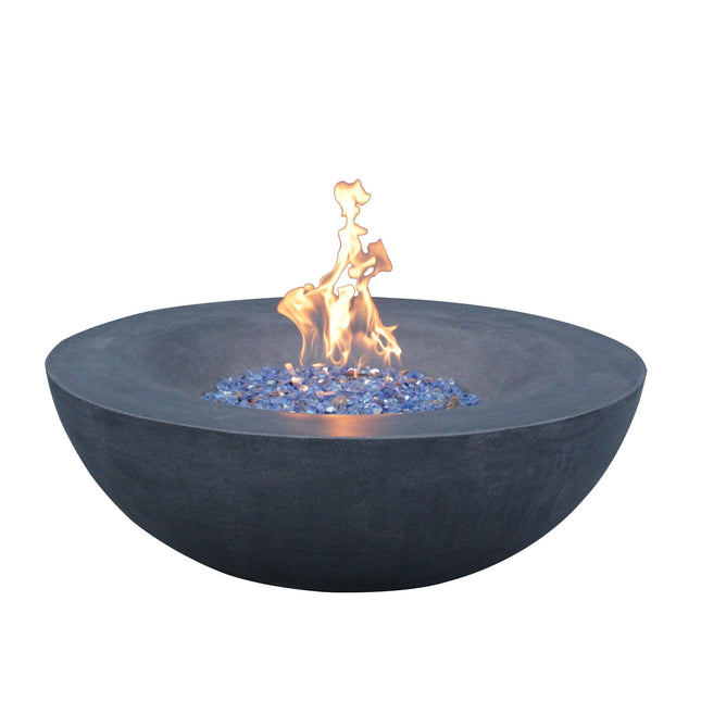 42 Inch Outdoor Concrete Propane gas Fire Pit bowl in Dark Gray color - Fire Pits | Patioza