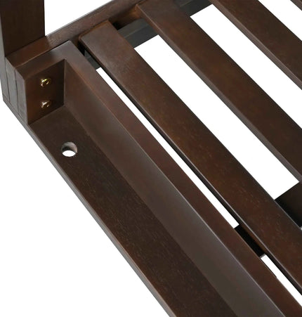 Acacia Wood Porch Swing Bed for Outdoor with Hemp Ropes - Full Size - Garden | Patioza