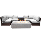 Dark Brown / 2 Pc. U-Shaped Sectional, Fire Pit