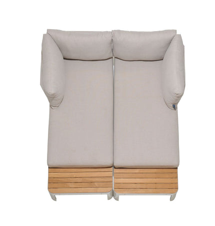 Portals Teak and Aluminum Modular Sofa 3pc Set