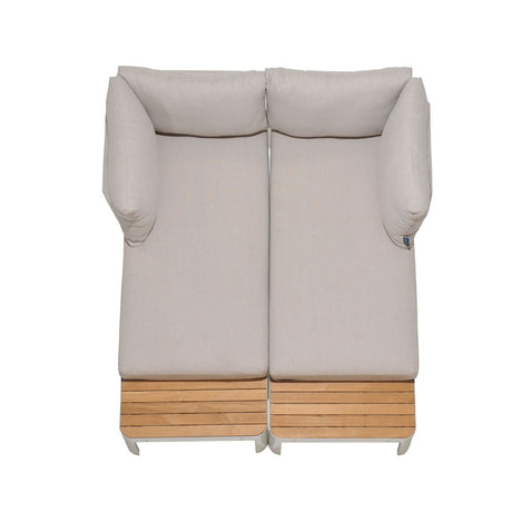 Portals Teak and Aluminum Modular Sofa 3pc Set - | Patioza