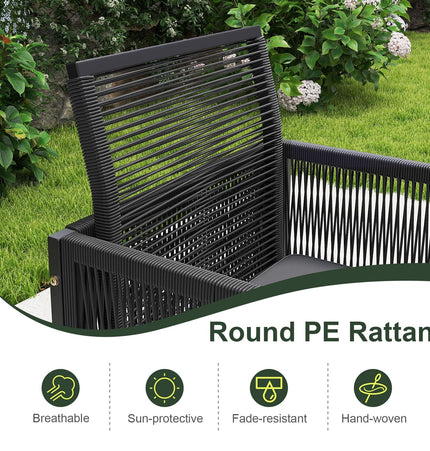 9 Pieces Patio Dining Set with Cushions for Yard Garden - Gray - Patio Furniture | Patioza