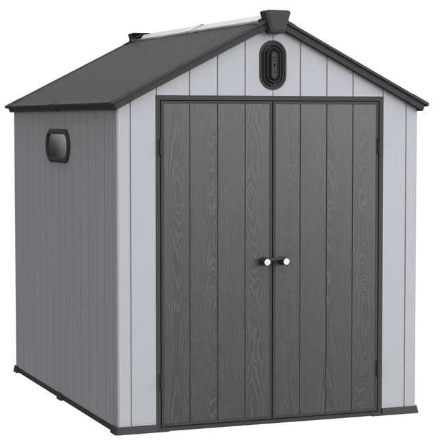 XWT012 6*8ft plastic storage shed for backyard garden big spire Tool storage - Storage Sheds | Patioza