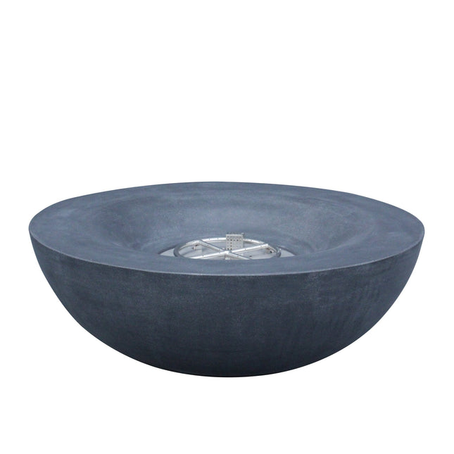 42 Inch Outdoor Concrete Propane gas Fire Pit bowl in Dark Gray color - Fire Pits | Patioza
