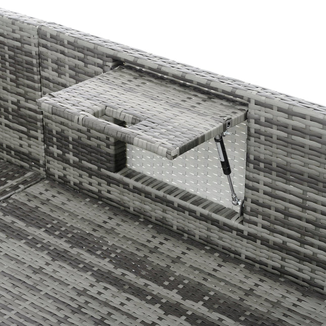 Patio Furniture, Outdoor Furniture, Seasonal PE Wicker Furniture,5 Set Wicker Furniture With Plywood Coffee Table - Patio Furniture | Patioza