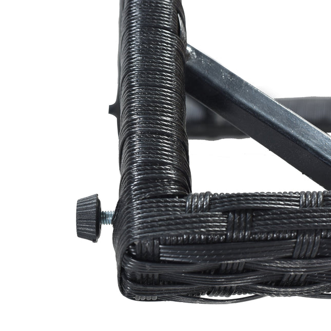 TOPMAX Patio All - Weather PE Wicker Dining Table Set with Wood Tabletop for 8, Black Rattan+Beige Cushion (9 - Piece) - Patio Furniture | Patioza