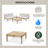 Arno 3pc Bistro Set Light - | Patioza