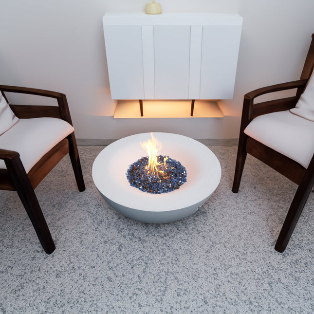 42 Inch Outdoor Concrete Propane gas Fire Pit bowl in Dark Gray color - Fire Pits | Patioza