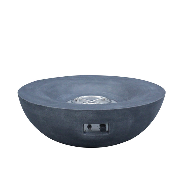 42 Inch Outdoor Concrete Propane gas Fire Pit bowl in Dark Gray color - Fire Pits | Patioza