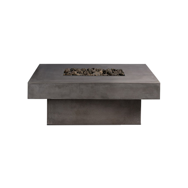 Platz - Square Concrete Fire Pit Table - Fire Pit Table | Patioza