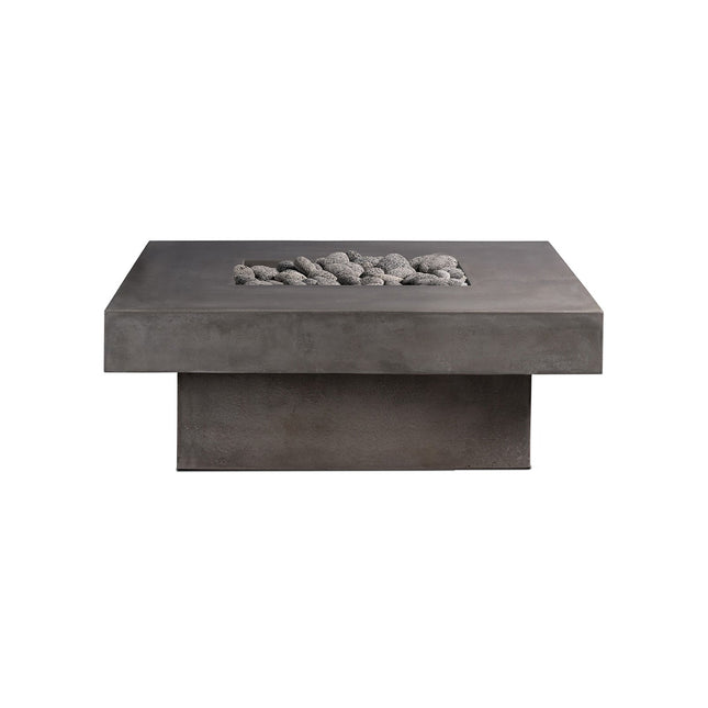 Platz - Square Concrete Fire Pit Table - Fire Pit Table | Patioza