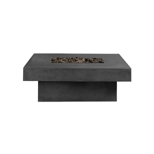 Platz - Square Concrete Fire Pit Table - Fire Pit Table | Patioza