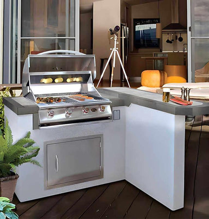 Cal Flame Maui Q 4 Ft. L-Shaped BBQ Grill Island - BBK401
