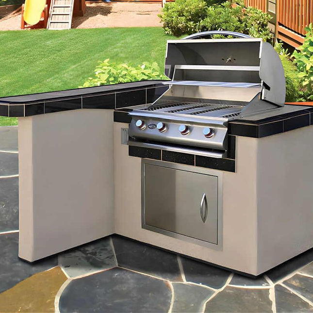 Cal Flame Maui Q 4 Ft. L-Shaped BBQ Grill Island - BBK401 - BBQ Grill Islands | Patioza