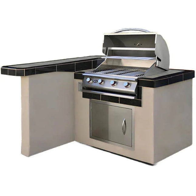 Cal Flame Maui Q 4 Ft. L-Shaped BBQ Grill Island - BBK401 - BBQ Grill Islands | Patioza