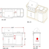 Cal Flame Pacifica Q 7 Ft. BBQ Grill Island - BBK701 - BBQ Grill Islands | Patioza
