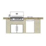 Cal Flame Avalon Q 8 Ft. L-Shaped BBQ Grill Island - BBK820 - BBQ Grill Islands | Patioza