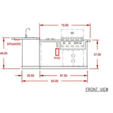 Cal Flame Carmel Q 8 Ft. L-Shaped Outdoor BBQ Kitchen Island - BBK870 - BBQ Grill Islands | Patioza