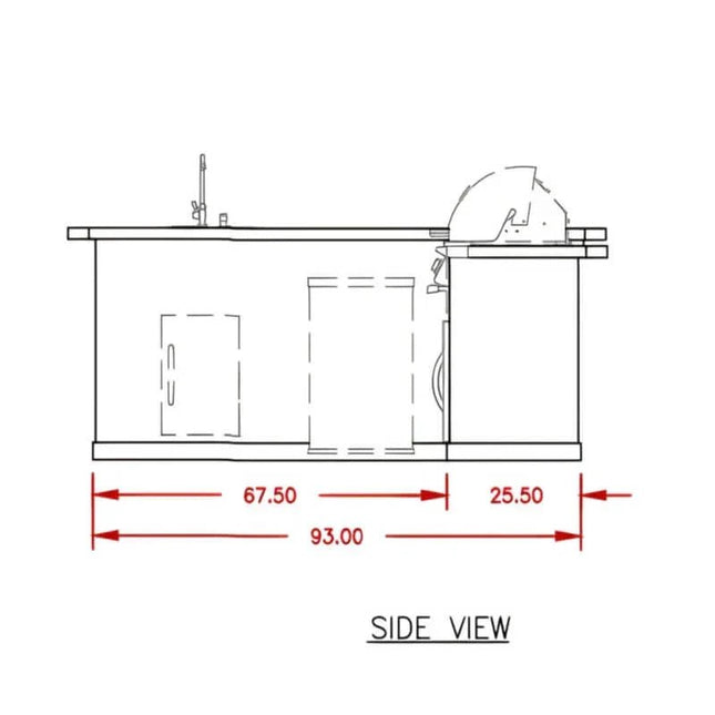 Cal Flame Carmel Q 8 Ft. L-Shaped Outdoor BBQ Kitchen Island - BBK870 - BBQ Grill Islands | Patioza