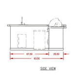 Cal Flame Carmel Q 8 Ft. L-Shaped Outdoor BBQ Kitchen Island - BBK870 - BBQ Grill Islands | Patioza