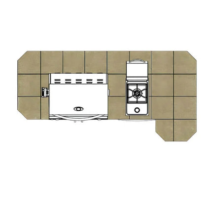 Cal Flame Avalon Q 8 Ft. L-Shaped BBQ Grill Island - BBK820