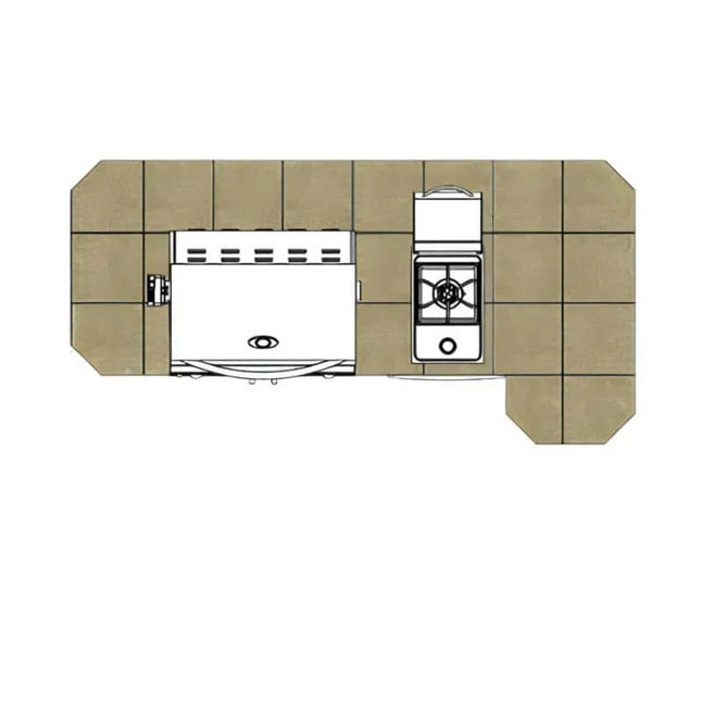 Cal Flame Avalon Q 8 Ft. L-Shaped BBQ Grill Island - BBK820 - BBQ Grill Islands | Patioza