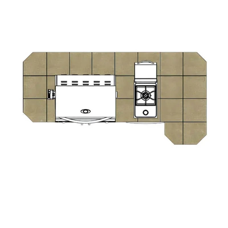 Cal Flame Avalon Q 8 Ft. L-Shaped BBQ Grill Island - BBK820 - BBQ Grill Islands | Patioza