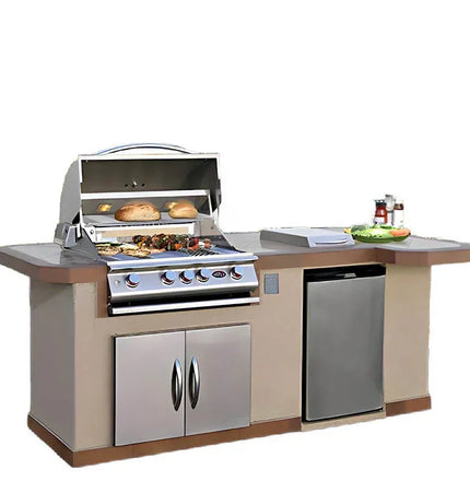 Cal Flame Avalon Q 8 Ft. L-Shaped BBQ Grill Island - BBK820