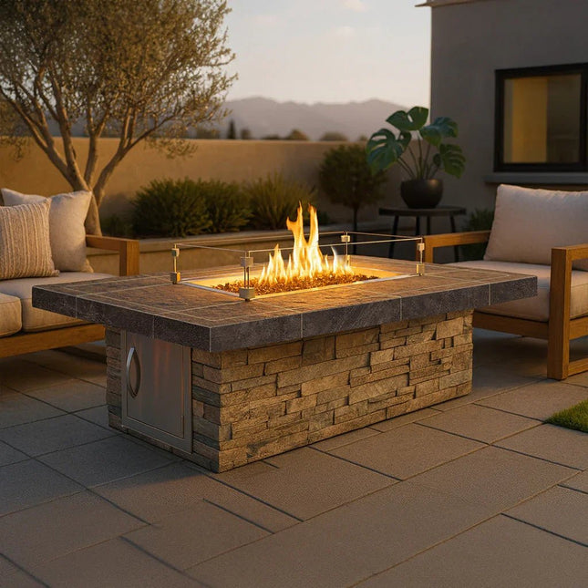Cal Flame Mojave Modern Outdoor Gas Fire Pit FPT-RT601M - Outdoor Fire Living | Patioza