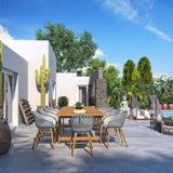 Leyland Table and Nassau Grey Armchairs Dining Set - Patio Dining Sets | Patioza