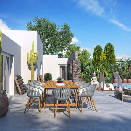 Leyland Table and Nassau Grey Armchairs Dining Set - Patio Dining Sets | Patioza