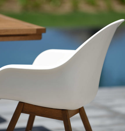Rinjani Rectangular Table and 6 Chamonix Arm Chair