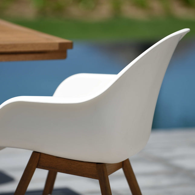 Rinjani Rectangular Table and 6 Chamonix Arm Chair