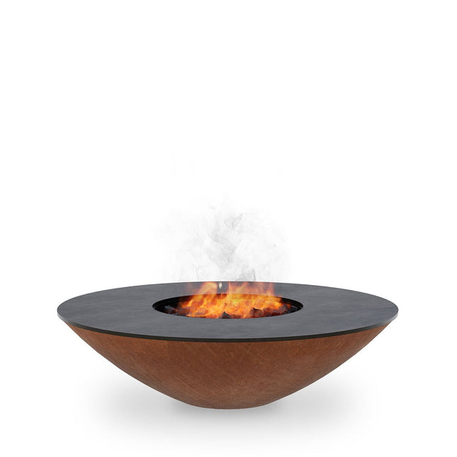 Arteflame Classic 40″ — Fire Pit with Cooktop (CORTEN Bowl; Short Round / Short Euro / Built-In No Base) - All Products, firepit | Patioza