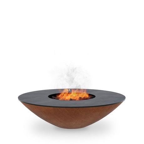 Arteflame Classic 40″ — Fire Pit with Cooktop (CORTEN Bowl; Short Round / Short Euro / Built-In No Base) - All Products, firepit | Patioza
