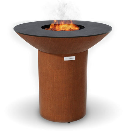 Arteflame Classic 40″ — Round Base Flat - Top Grill & Fire Bowl (CORTEN Steel) - Outdoor Grills | Patioza
